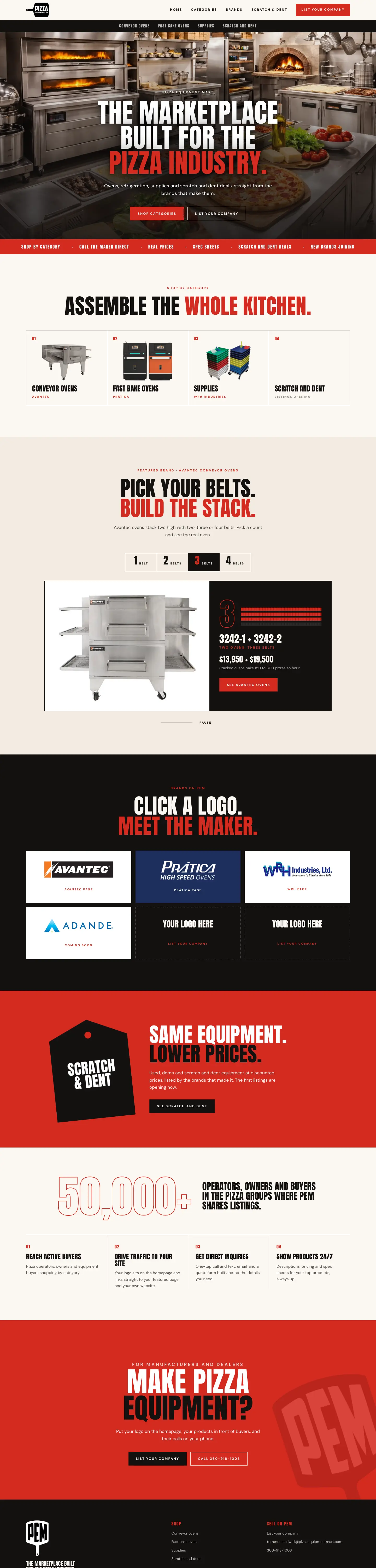 Pizza Equipment Mart website homepage